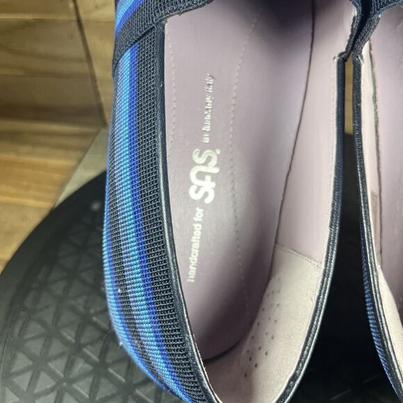 SAS Brenda Pumps Blue Striped Fabric Comfort Shoes Slip On Dress Women Size 8.5M - Picture 7 of 10